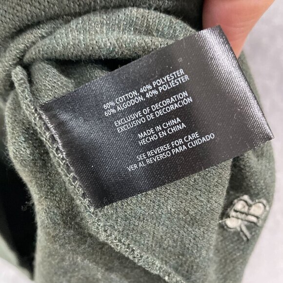 NEW Banana Republic Mens L Waffle Quarter Zip Pullover Sweater Green - Picture 5 of 7